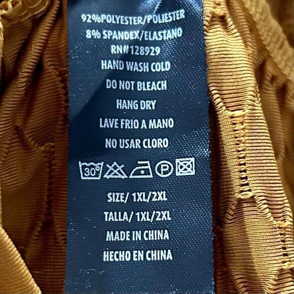 New Mix Brazillian Leggings Women's 2XL Mustard Yellow Textured Workout Soft New - Picture 12 of 13